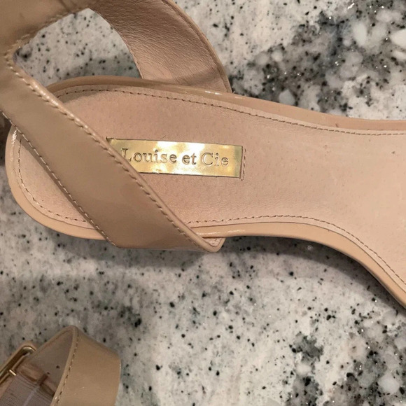 Louise et Cie Punya Patent Leather Wedge Heel Sandals Size 9 - Picture 8 of 9